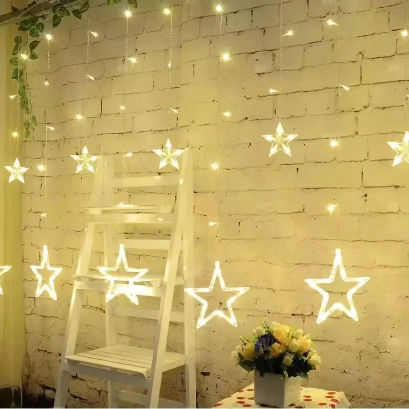 Star LED Curtain String Lights Series Hanging Fairy Lights 1 set - Image 3