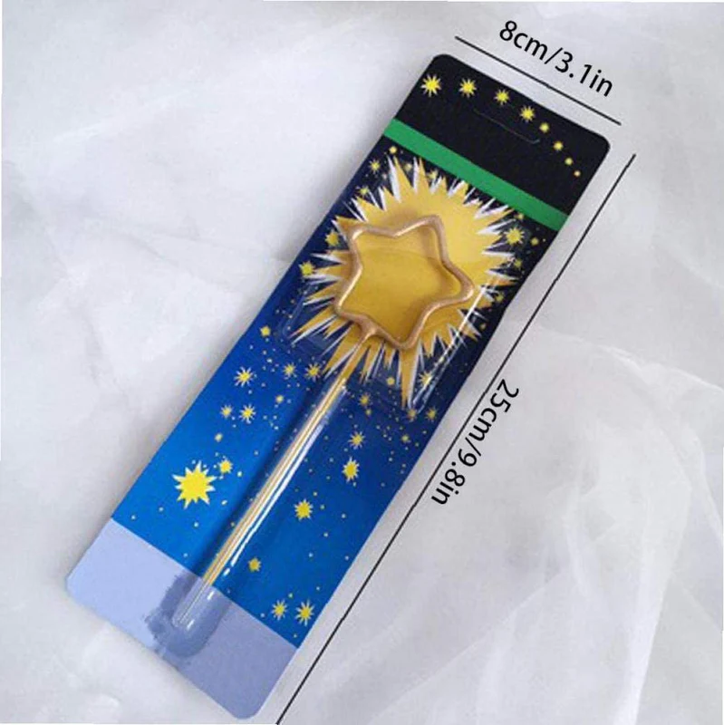 Star Shape Sparkler Firework Cake Candle  (Pack of 1) - Image 2