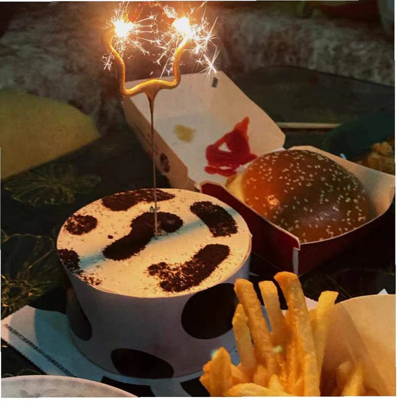 Star Shape Sparkler Firework Cake Candle  (Pack of 1) - Image 3