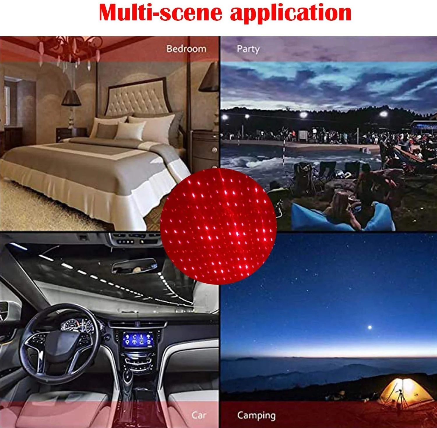 StarLite: USB-Powered Star Projector & Night Lamp with Adjustable Ambient Lighting for Car, Bedroom & Party Décor - Image 3