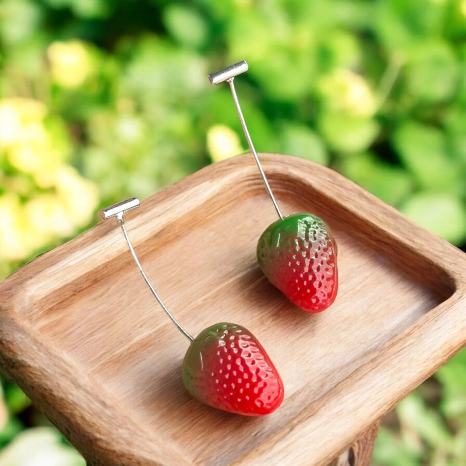 Starry Strawberry Red Drop Earring - Image 6