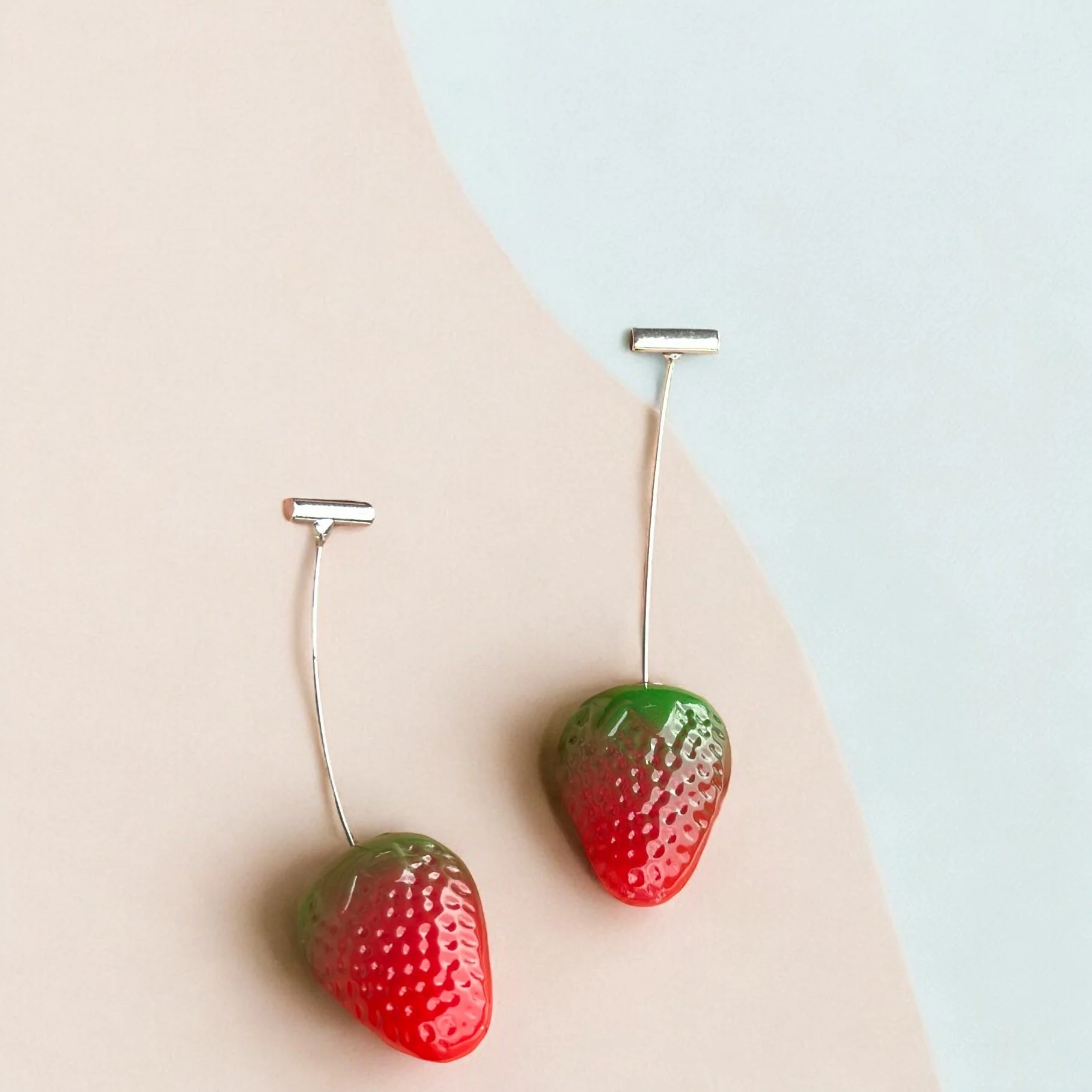 Starry Strawberry Red Drop Earring - Image 4