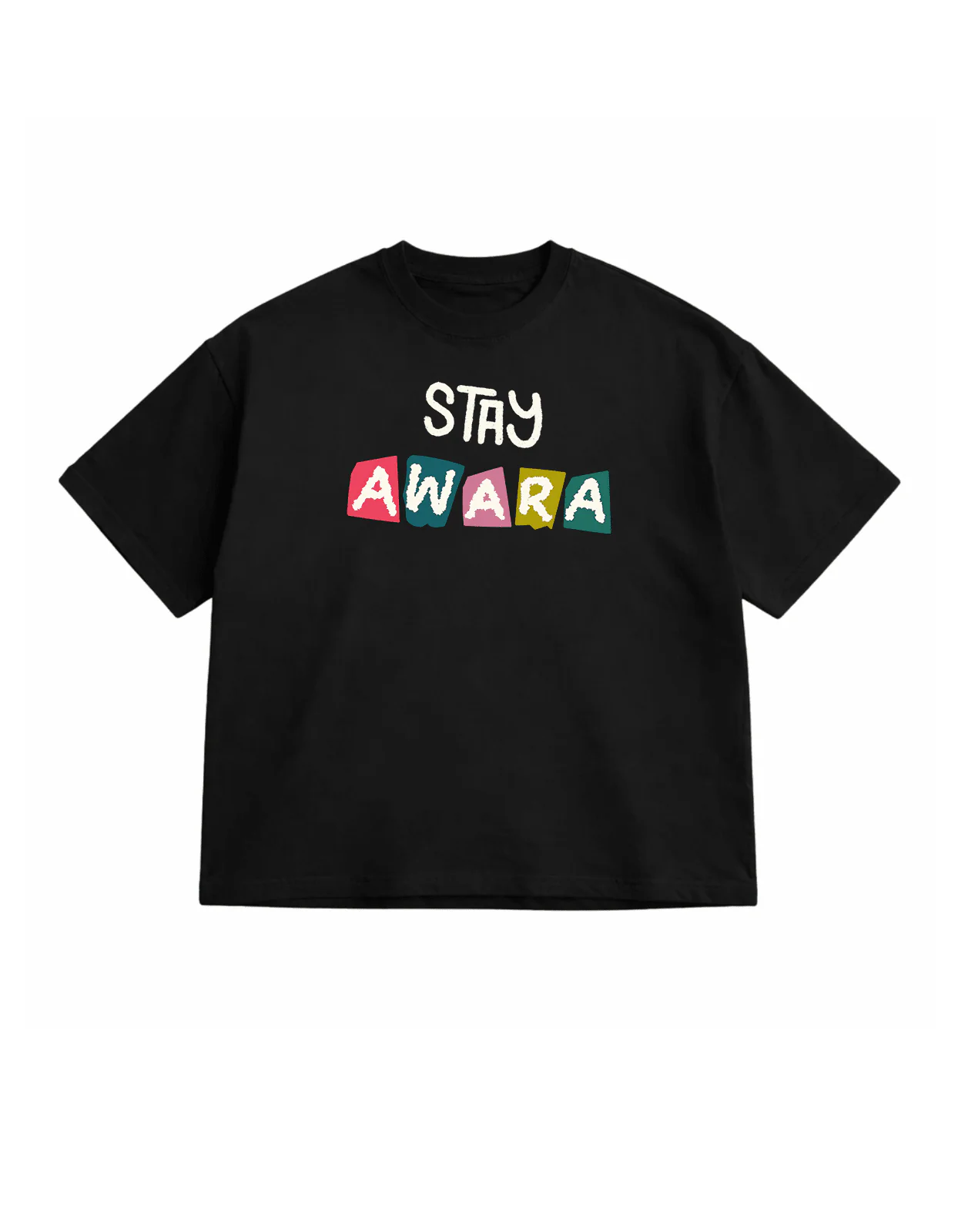 Stay Awara Black Oversize T-Shirt - Image 3