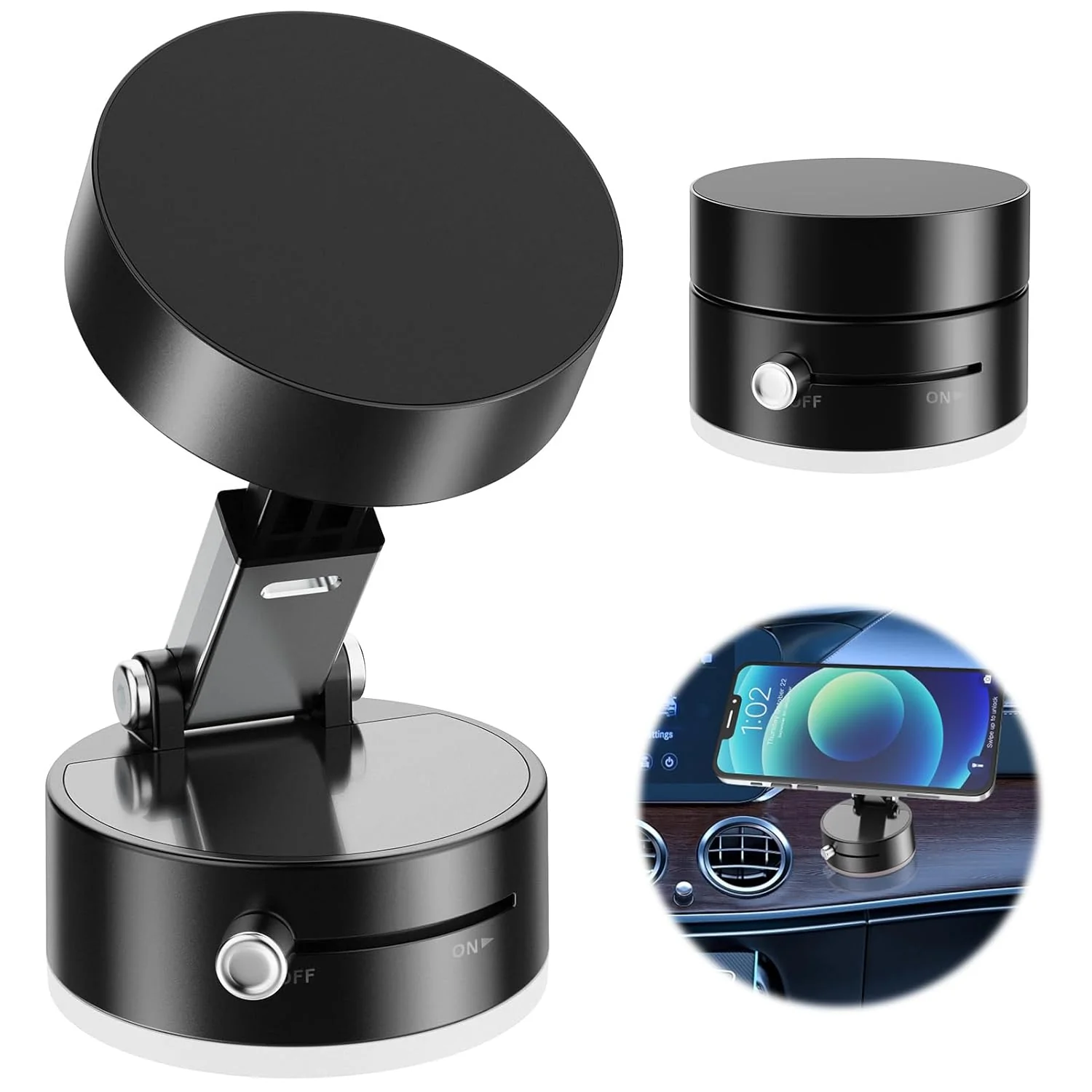 Stickoo: Magnetic Vacuum Suction Phone Holder with Adjustable Foldable Arm, Strong Mount for Car, Shower, Mirror & Smooth Surfaces - Image 8