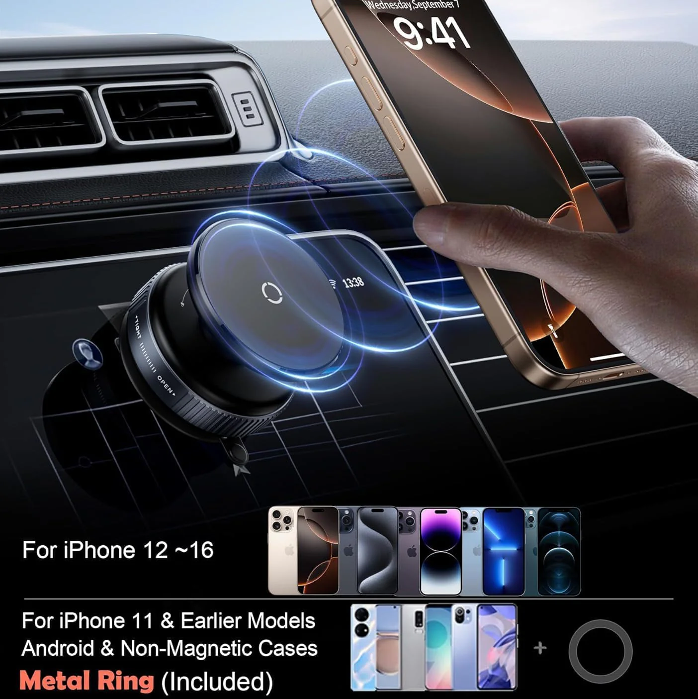 Stikko: Magsafe Strong Rotatable Suction Phone Holder for Car, Shower, Gym, Mi – Includes Magnet Ring - Image 4