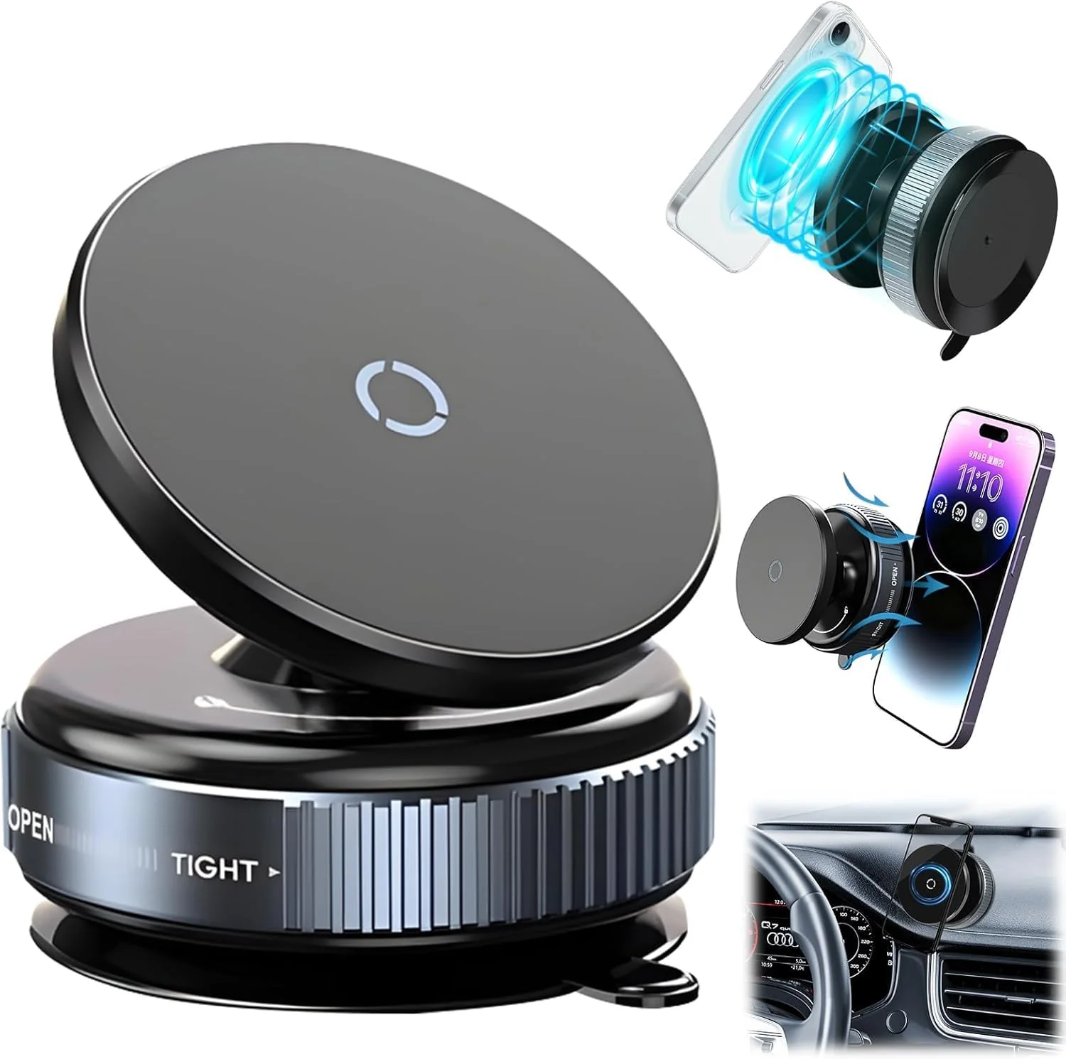 Stikko: Magsafe Strong Rotatable Suction Phone Holder for Car, Shower, Gym, Mi – Includes Magnet Ring - Image 9