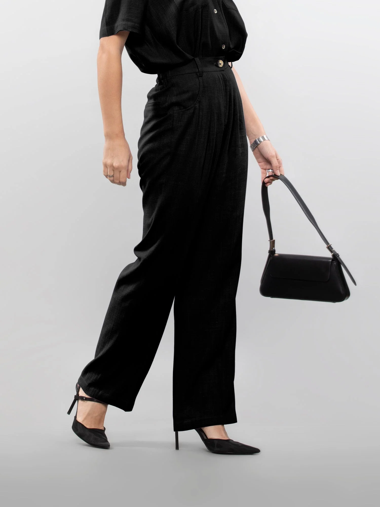 Straight linen pants - Image 13