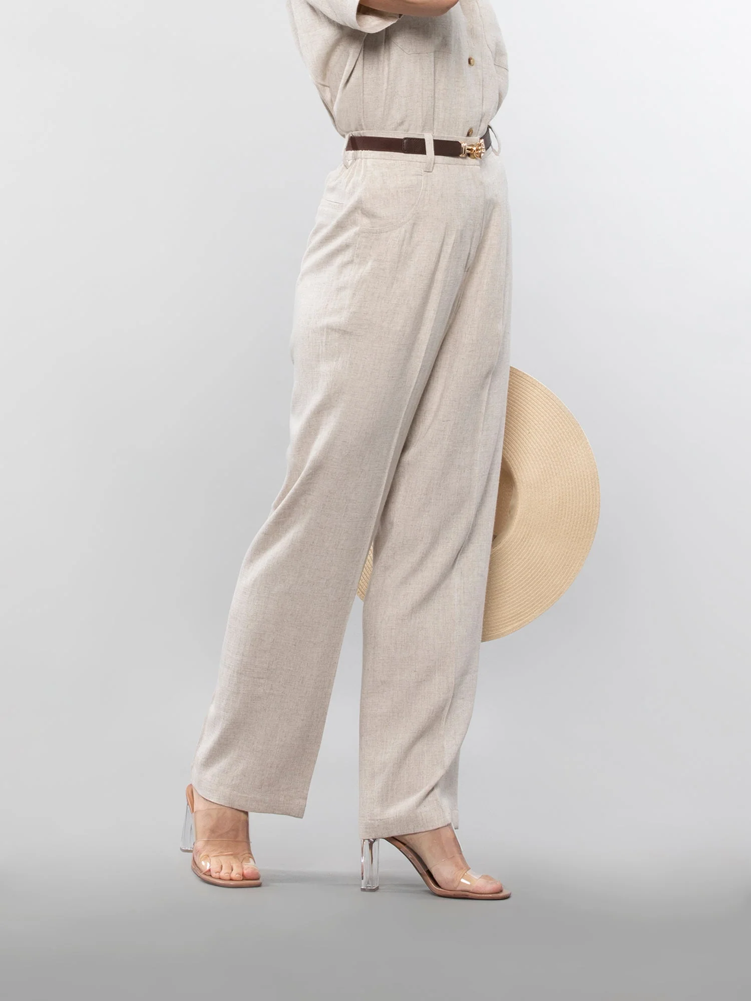 Straight linen pants - Image 3