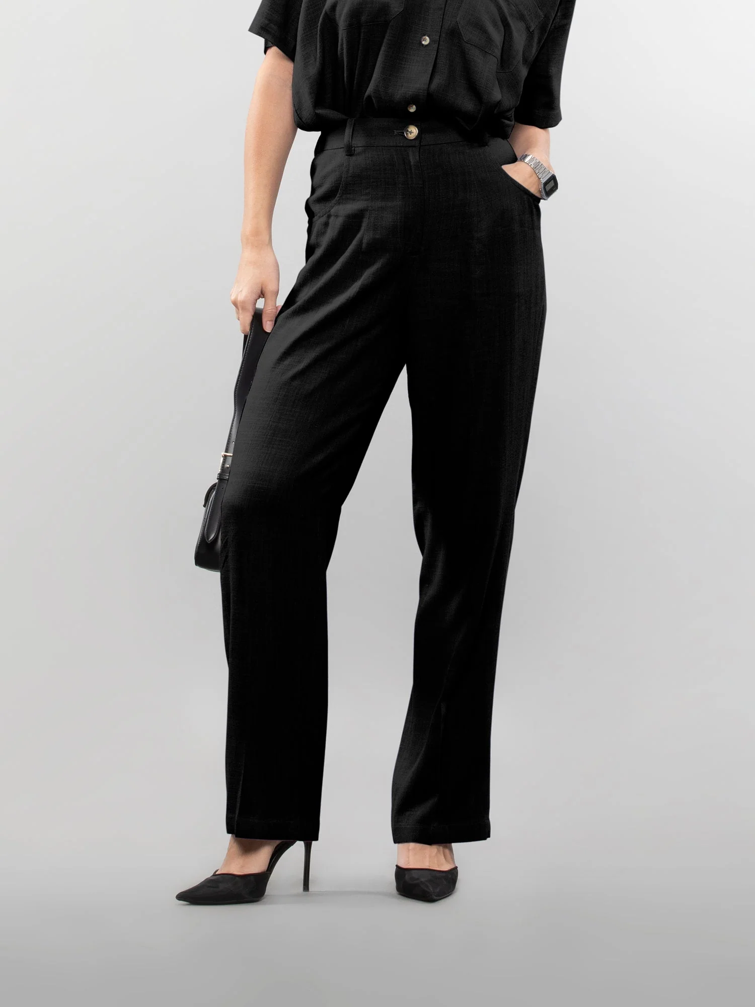 Straight linen pants - Image 23