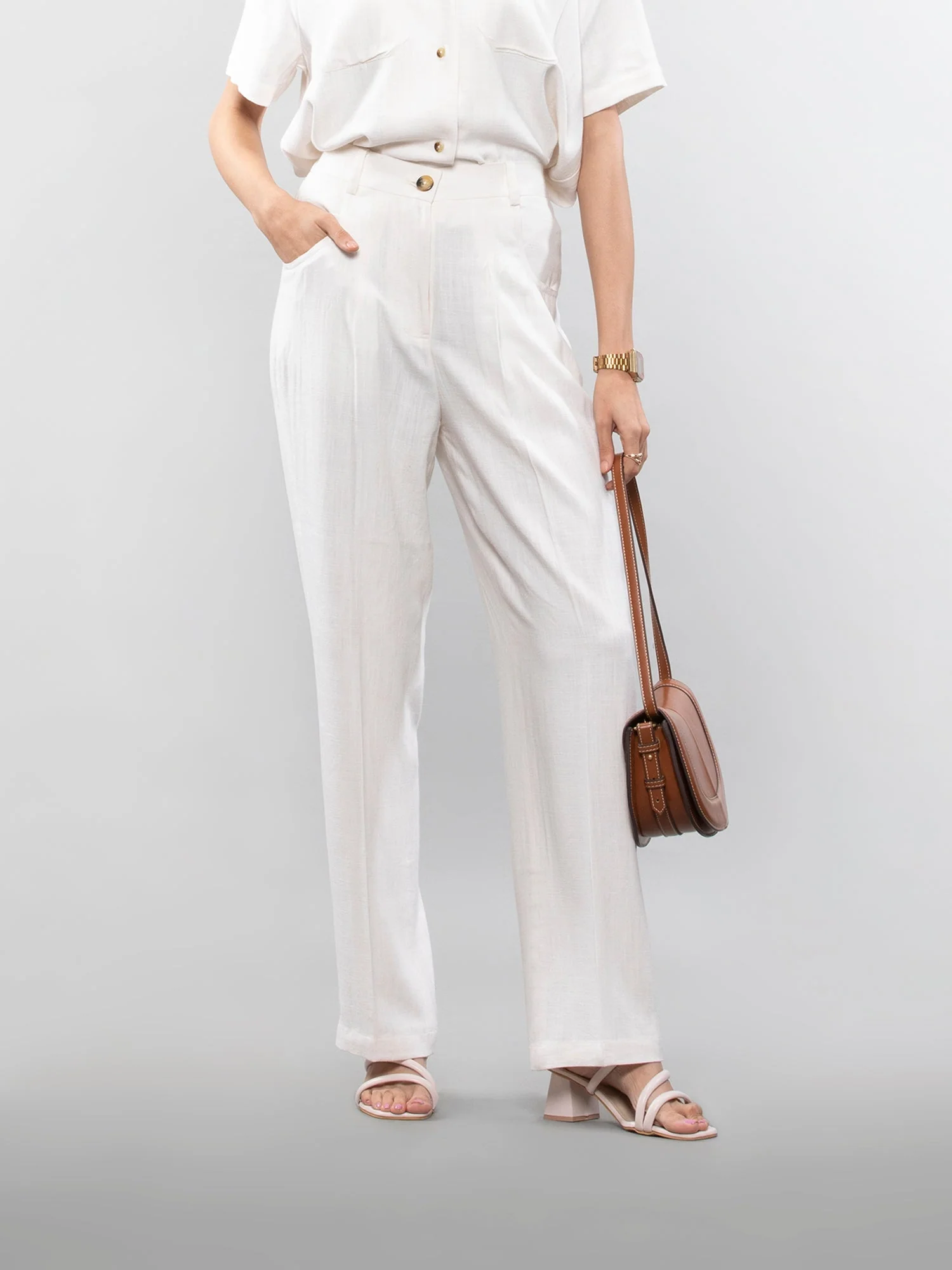Straight linen pants - Image 28