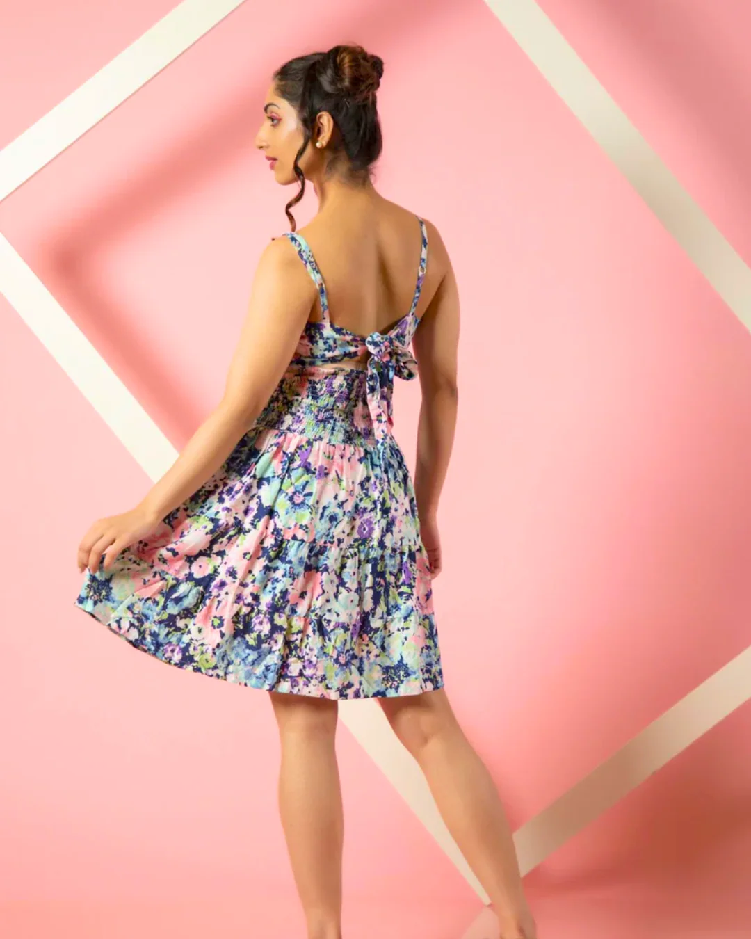 Stretchable A-Line Crepe Fit Mini Dress - Image 15