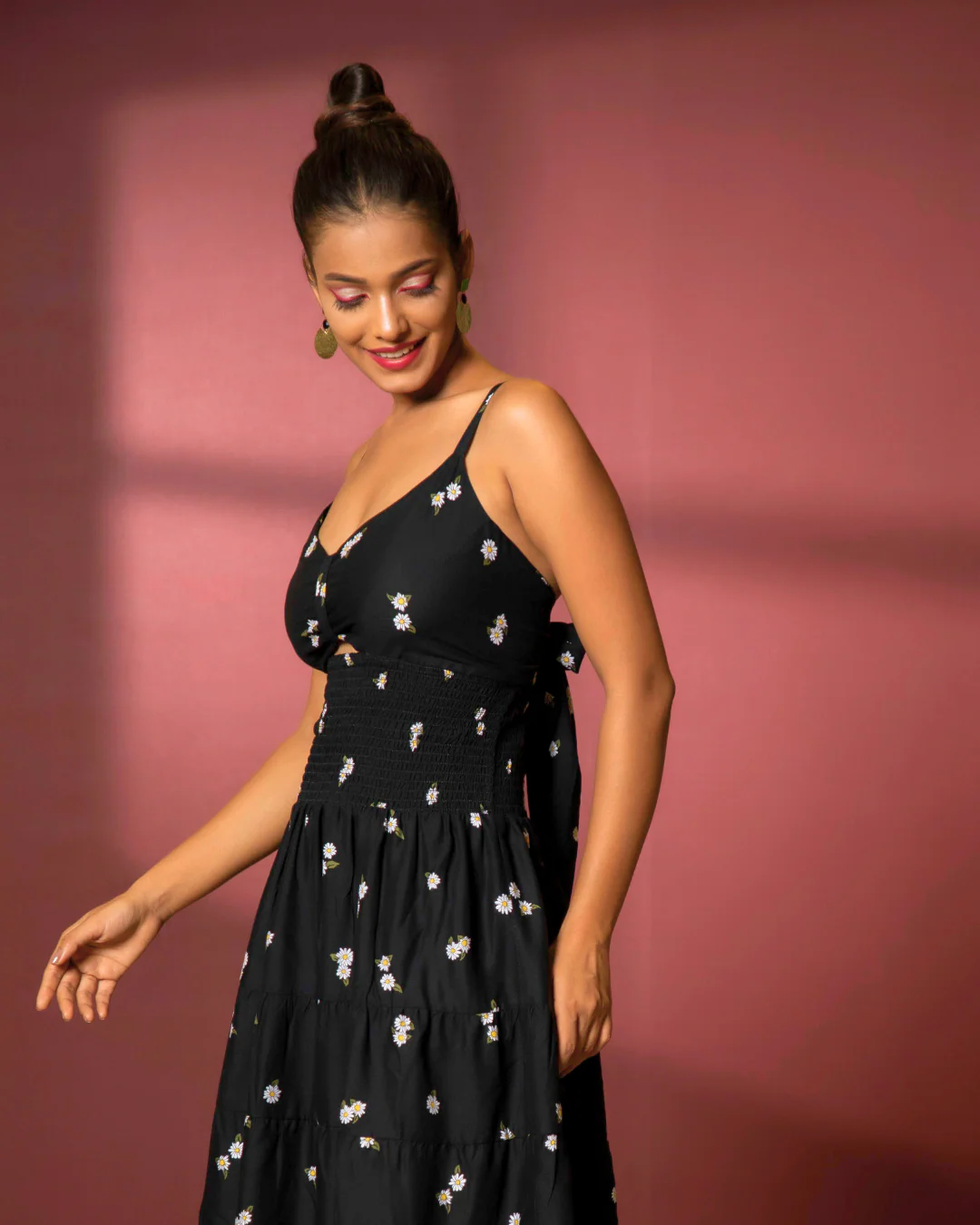 Stretchable A-Line Crepe Fit Mini Dress - Image 11