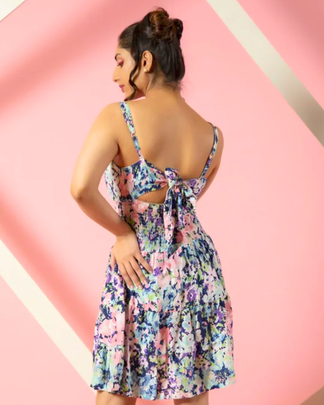 Stretchable A-Line Crepe Mini Dress – Flattering & Comfy Fit - Image 2