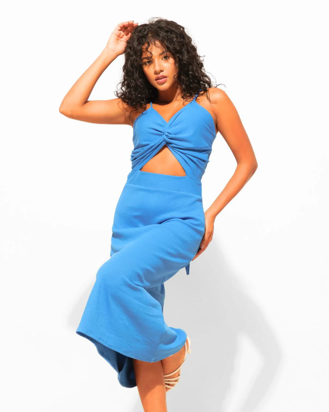 Stretchable Cut-out Bodycon Midi Dress - Image 6