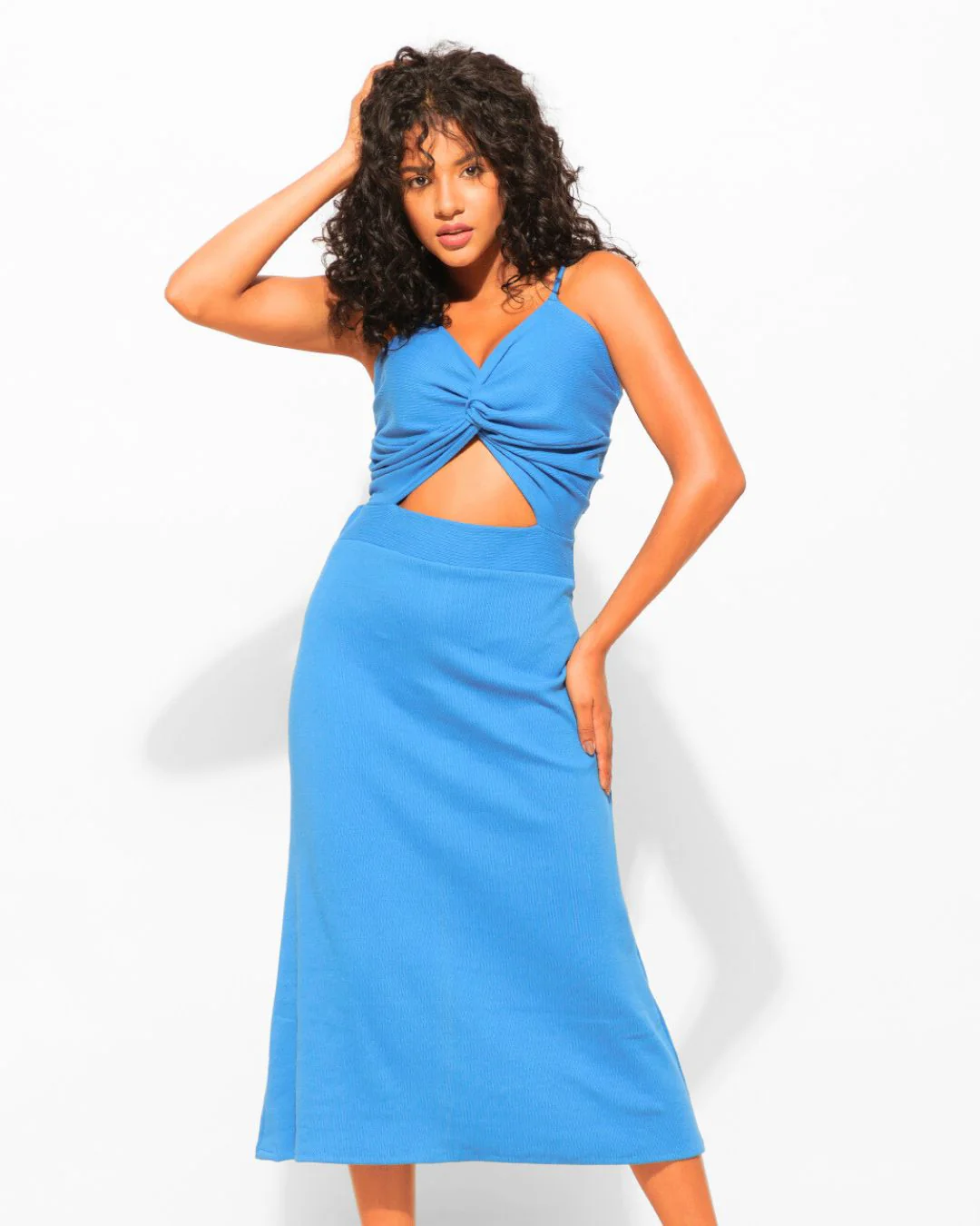 Stretchable Cut-out Bodycon Midi Dress - Image 3