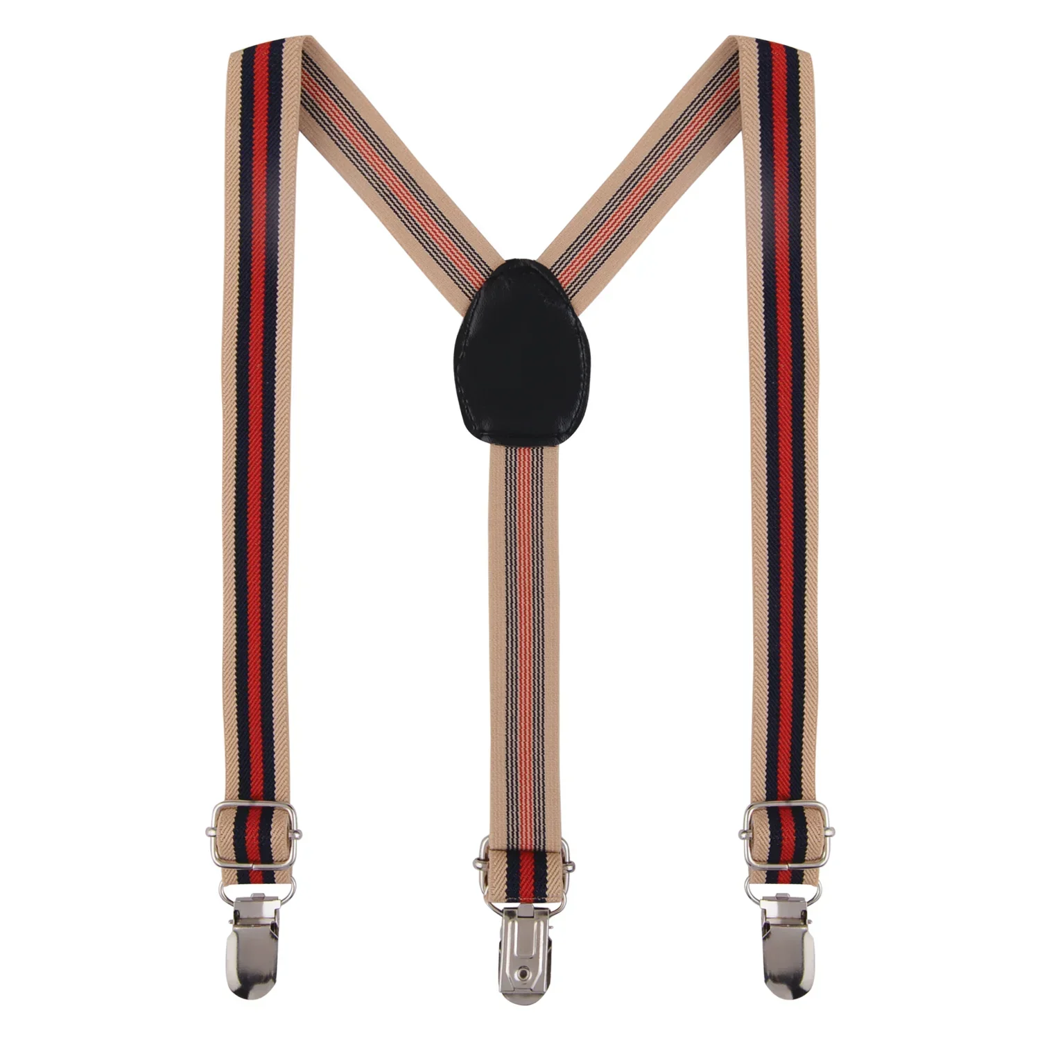 Striped Multicolor Adjustable Suspenders for Boys – Y-Back Clip-On & Stretchable [AKA046] - Image 3