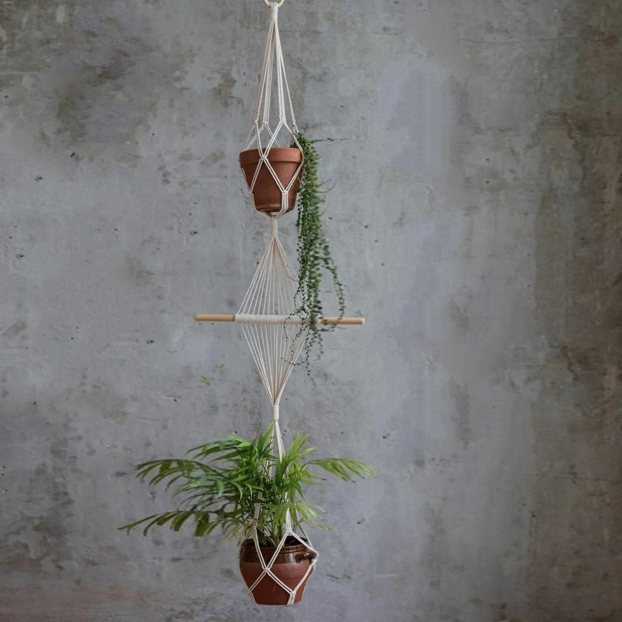 Stylish 2-Tier Macrame Plant Hanger - Image 2