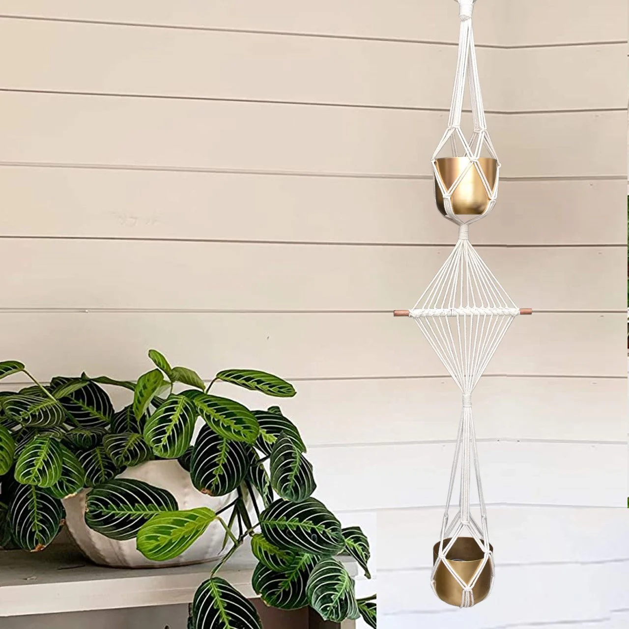 Stylish 2-Tier Macrame Plant Hanger - Image 6