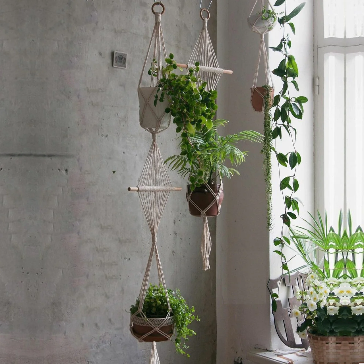 Stylish 2-Tier Macrame Plant Hanger - Image 5