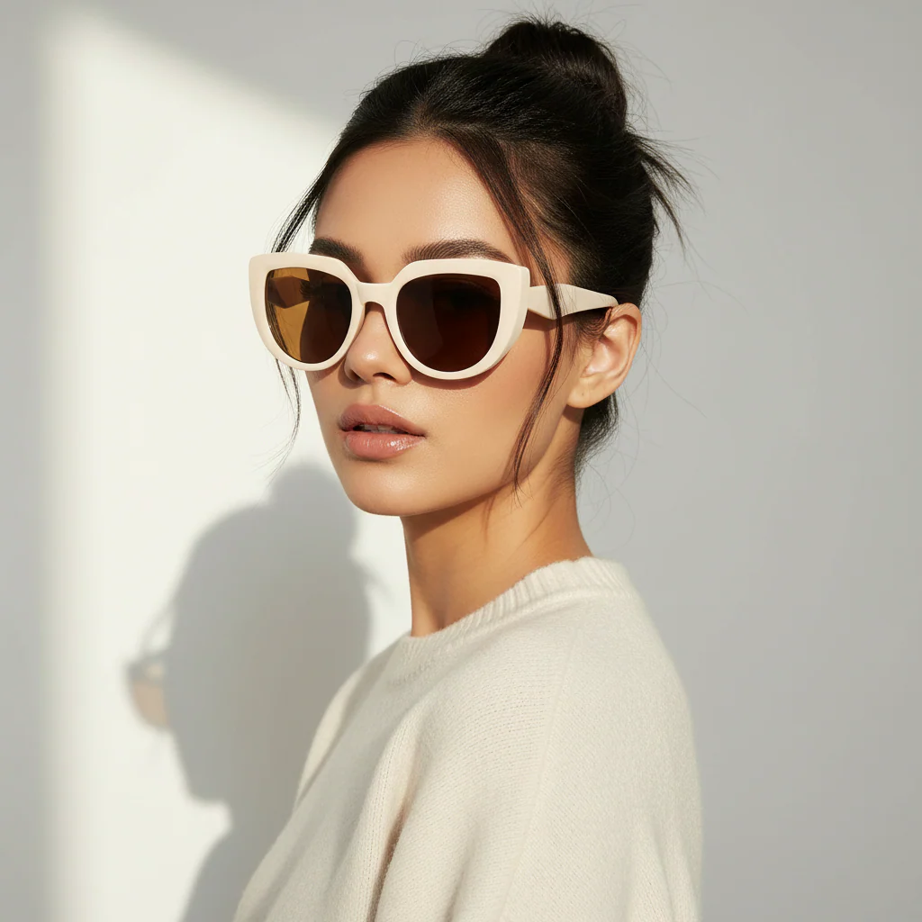 Stylish Cat Eye White Sunglasses For Women