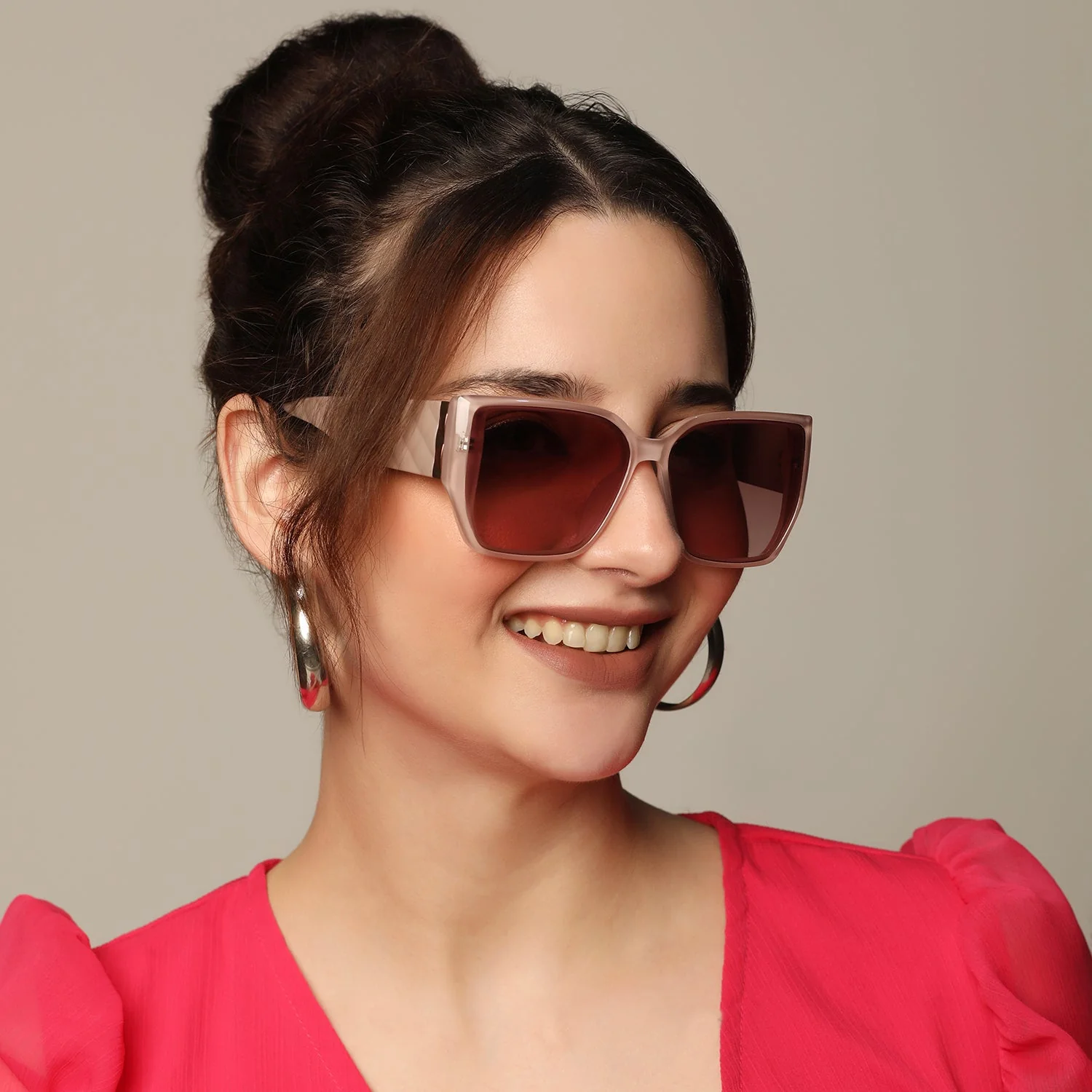 Stylish Designer Pink Cat eye Sunglass For Women - Image 2