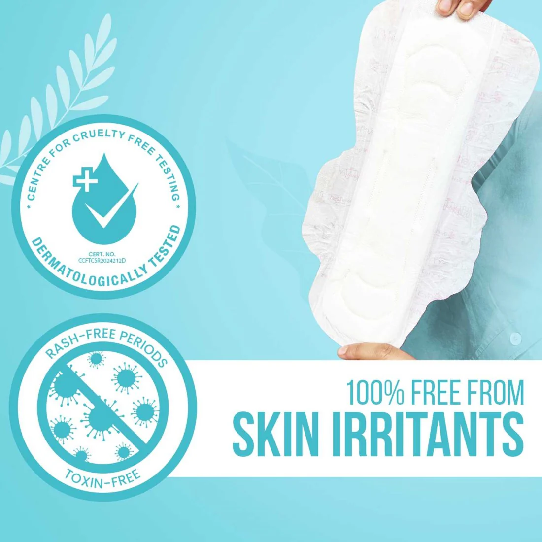 Subscribe to everteen Period Care XXL Dry 40 Sanitary Pads with Double Flaps, Neem, Safflower - Image 6