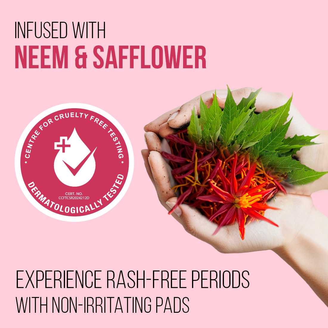 Subscribe to everteen Period Care XXL Soft 40 Sanitary Pads with Double Flaps, Neem, Safflower - Image 5