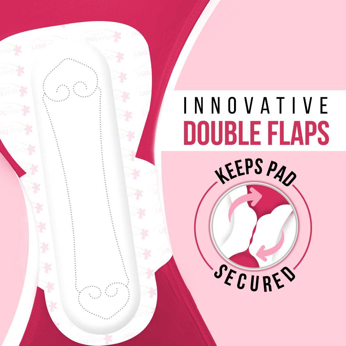 Subscribe to everteen Period Care XXL Soft 40 Sanitary Pads with Double Flaps, Neem, Safflower - Image 7