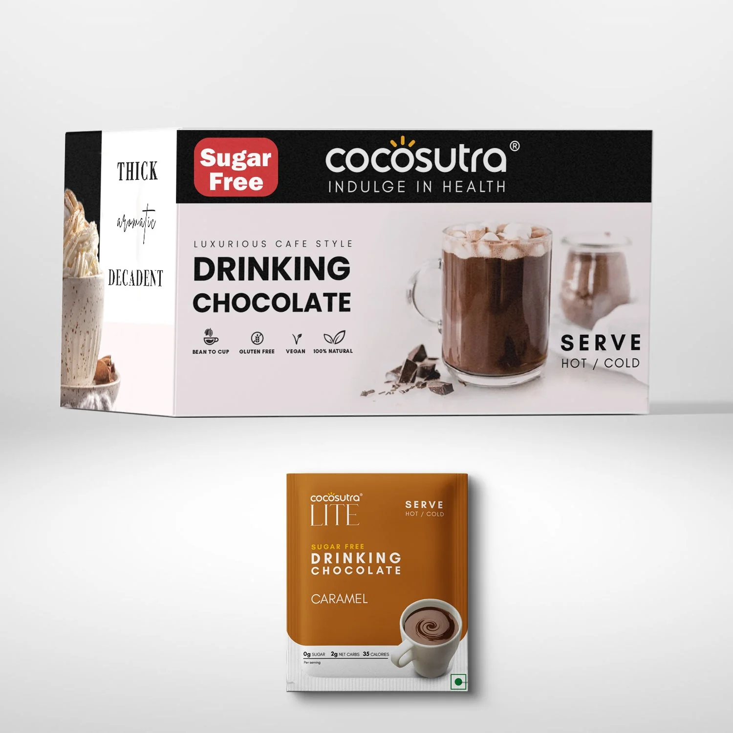 Sugar Free Drinking Chocolate Mix - Caramel | 20 Single Serves