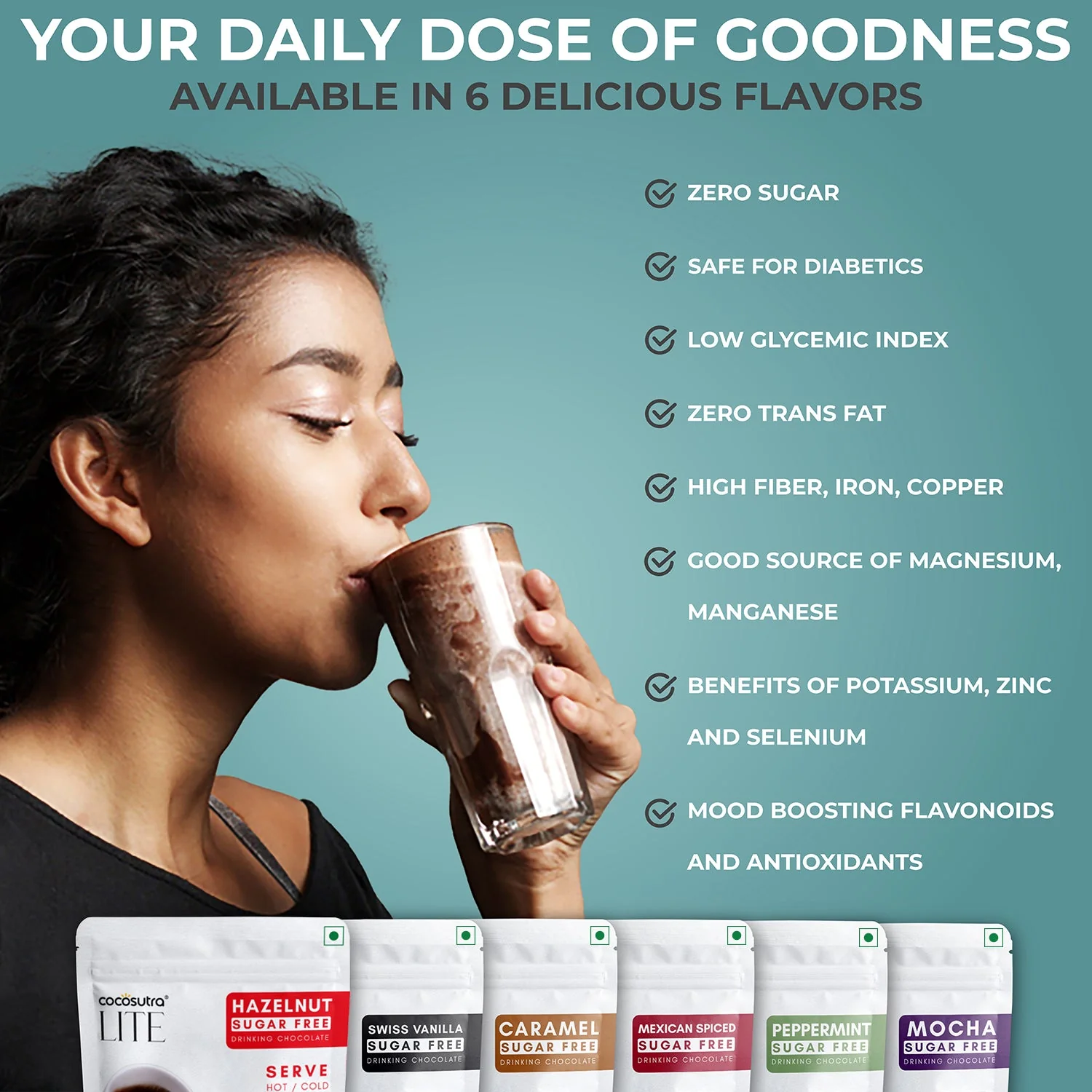 Sugar Free Drinking Chocolate Mix - Mocha | 200 g - Image 6