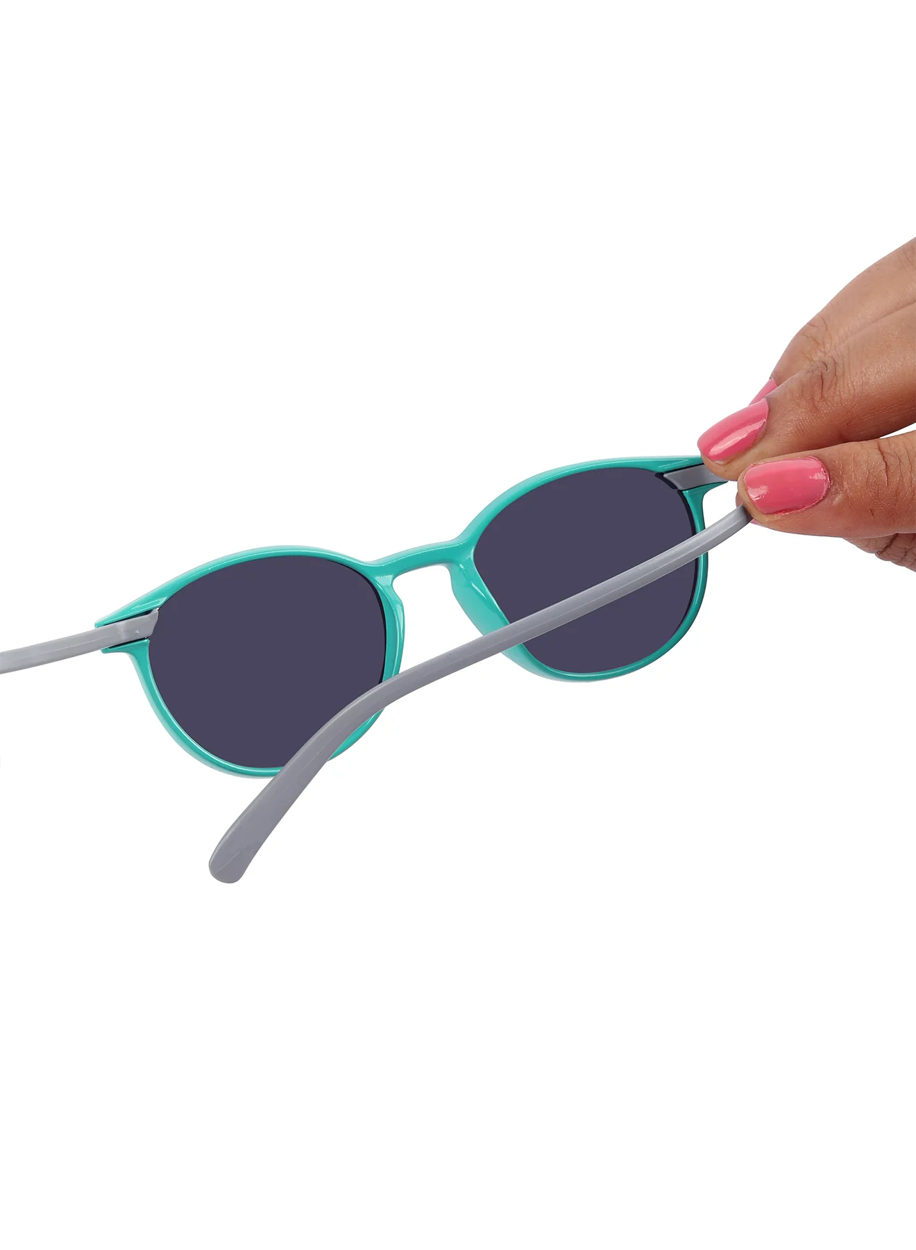 Sugarglint Green & Grey Wayfarer Kids Sunglasses - Image 2