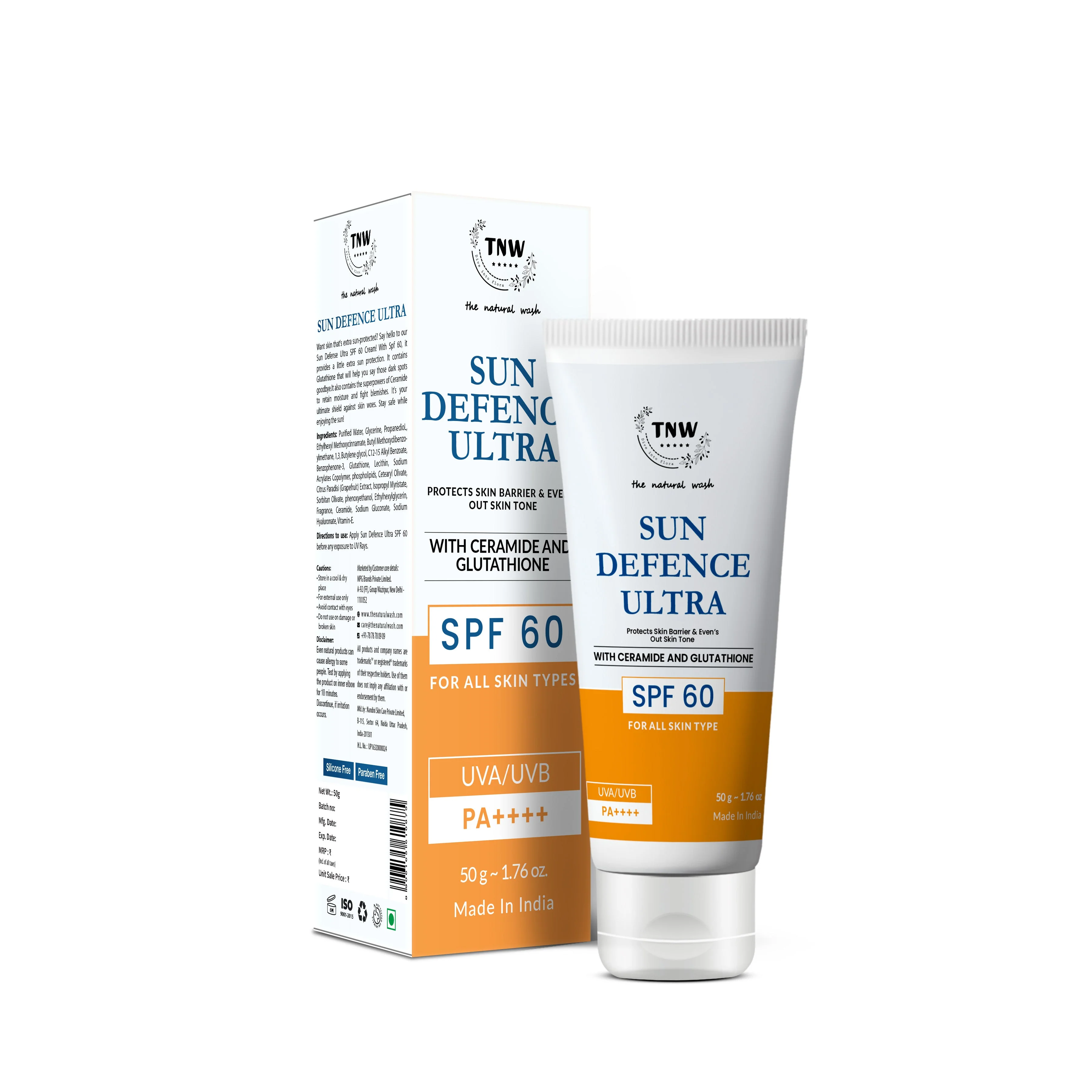 Sun Defence SPF 60 Cream with Glutathione | Protection Against UVA/UVB (SC)