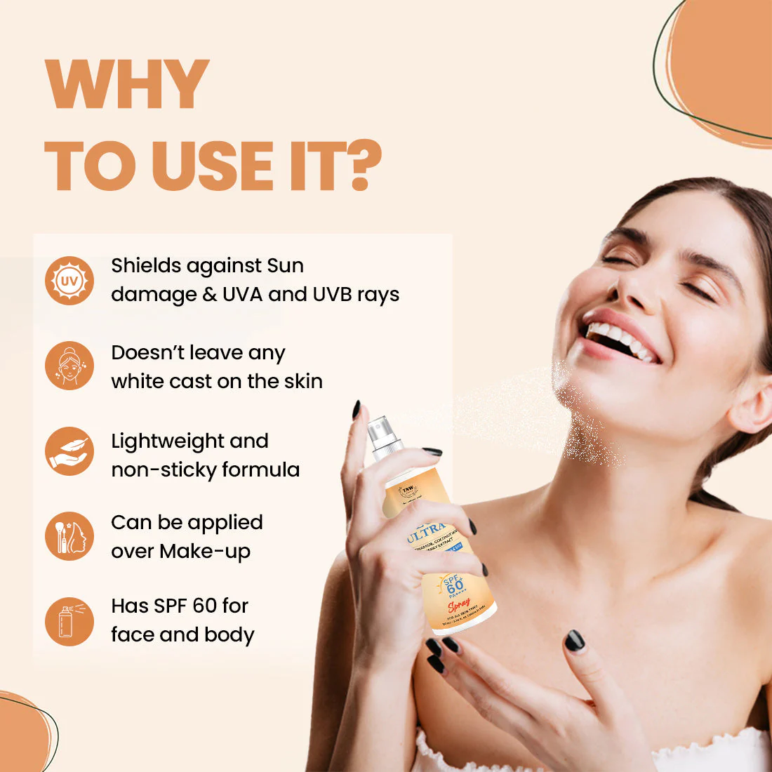 SUN Protection ULTRA SPF 60 SPRAY With Niacinamide & Hyaluronic Acid | For Ultra Sun Protection Against UVA/UVB. - Image 4