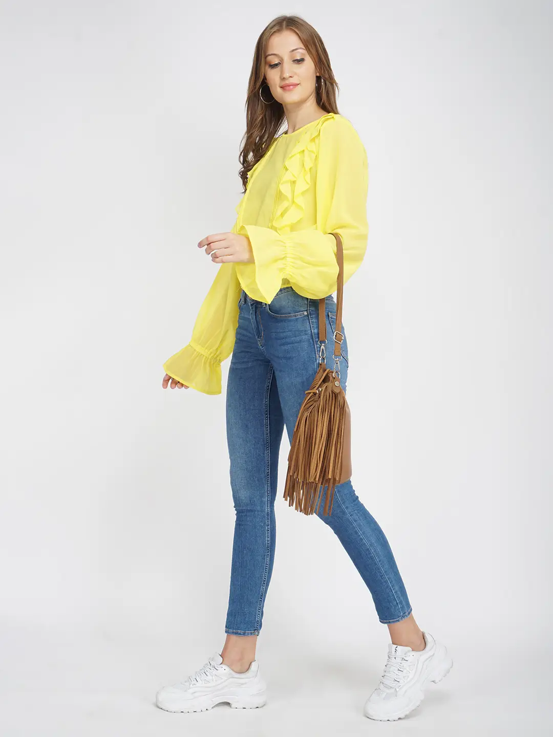 Sunflower Yellow Frilled Women'S Top - Image 7