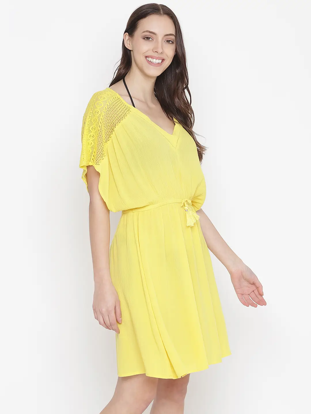 Sunny Hush Yellow Women Nightwear Dress - Image 4
