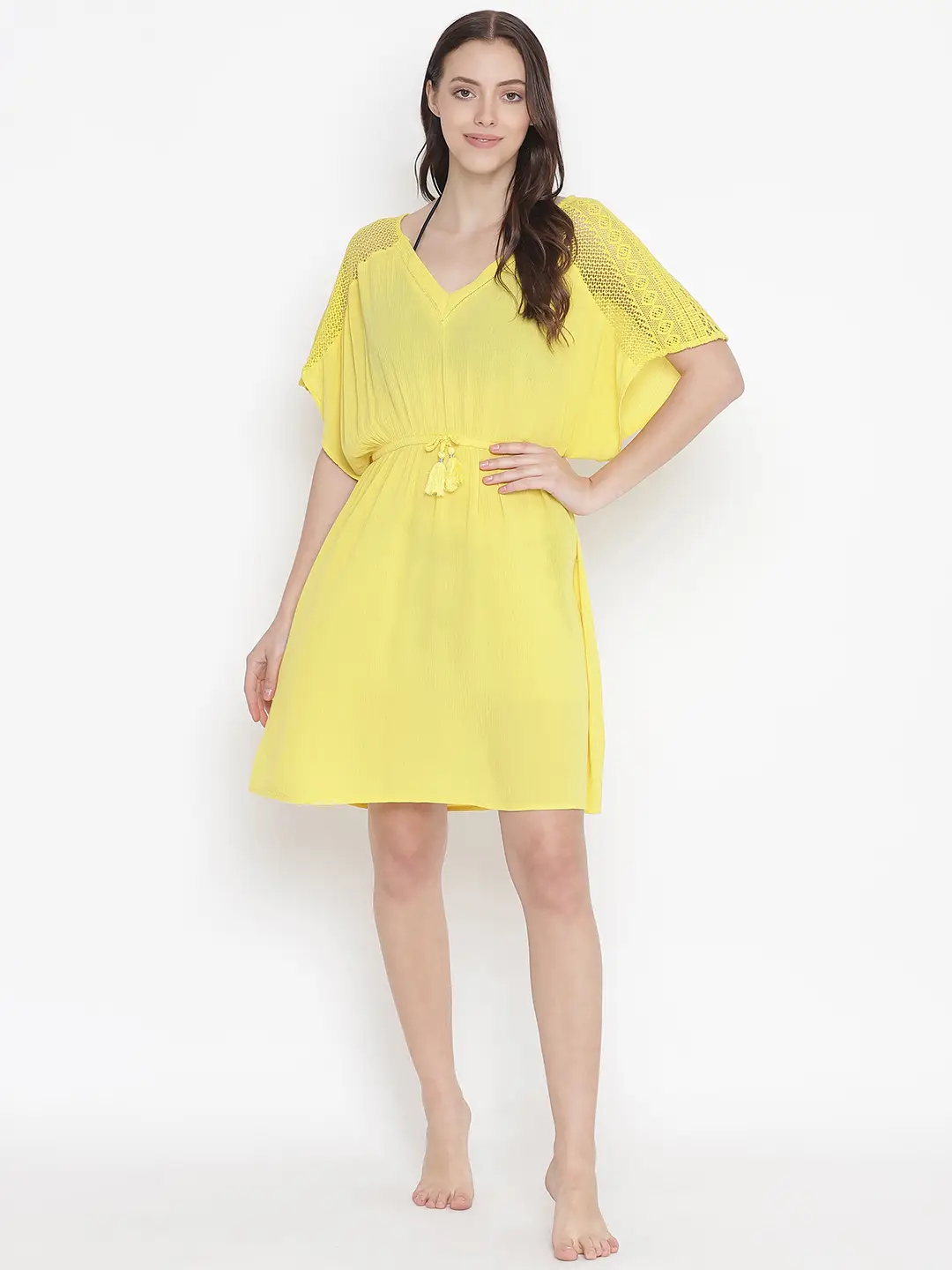 Sunny Hush Yellow Women Nightwear Dress - Image 7