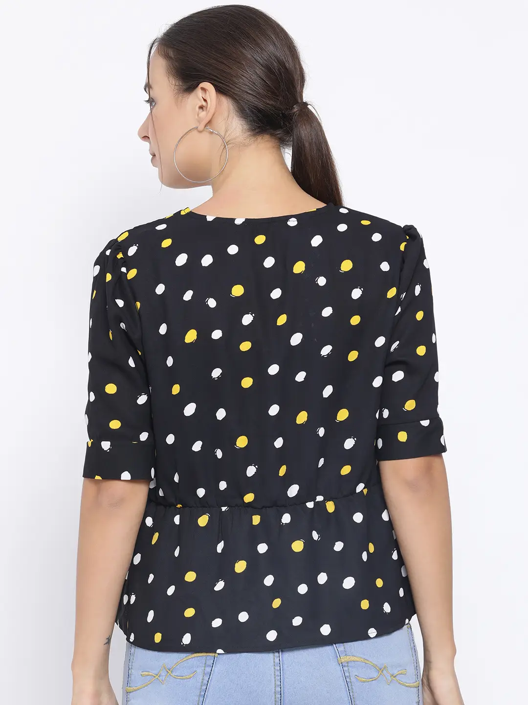 Sunshine Polka Button Women’S Top - Image 4