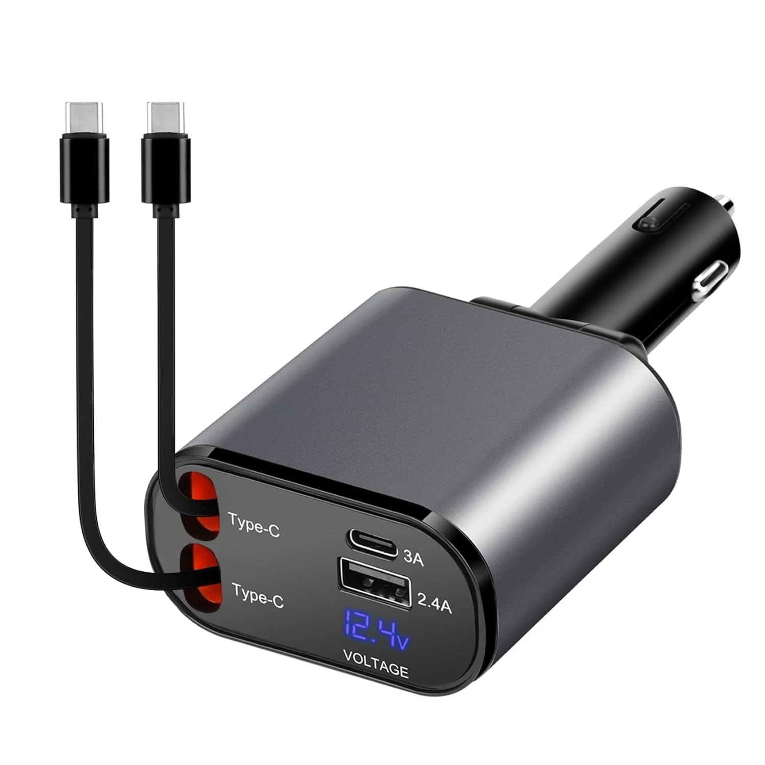 Super Fast Retractable Dual Cable Car Charger With 120W - Cool Pro