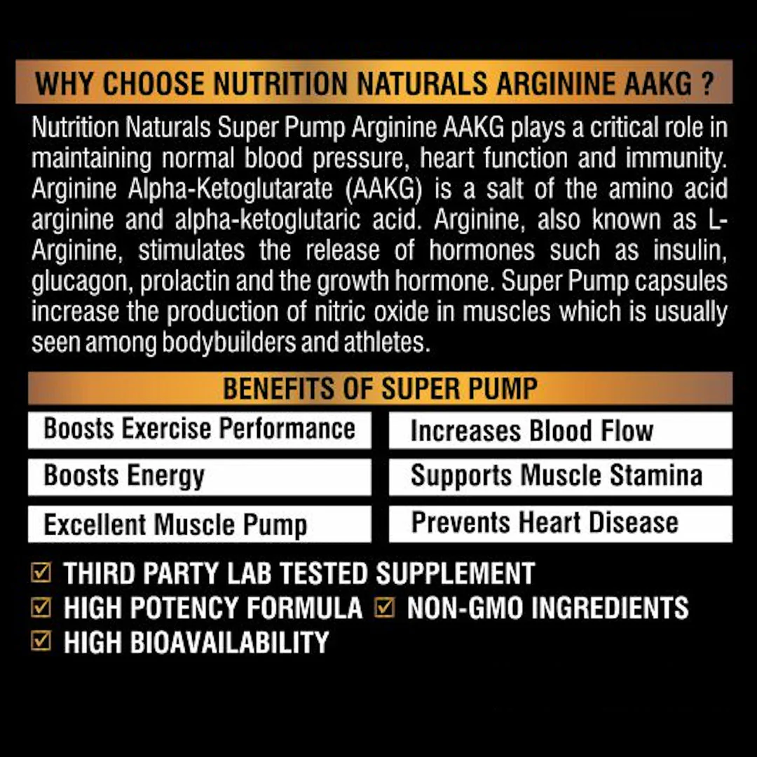 SUPER PUMP Arginine AAKG - Fuels Muscle Growth | Boosts Nitric Oxide Production | Improved Oxygen Flow | Supports Heavy Training - Image 3