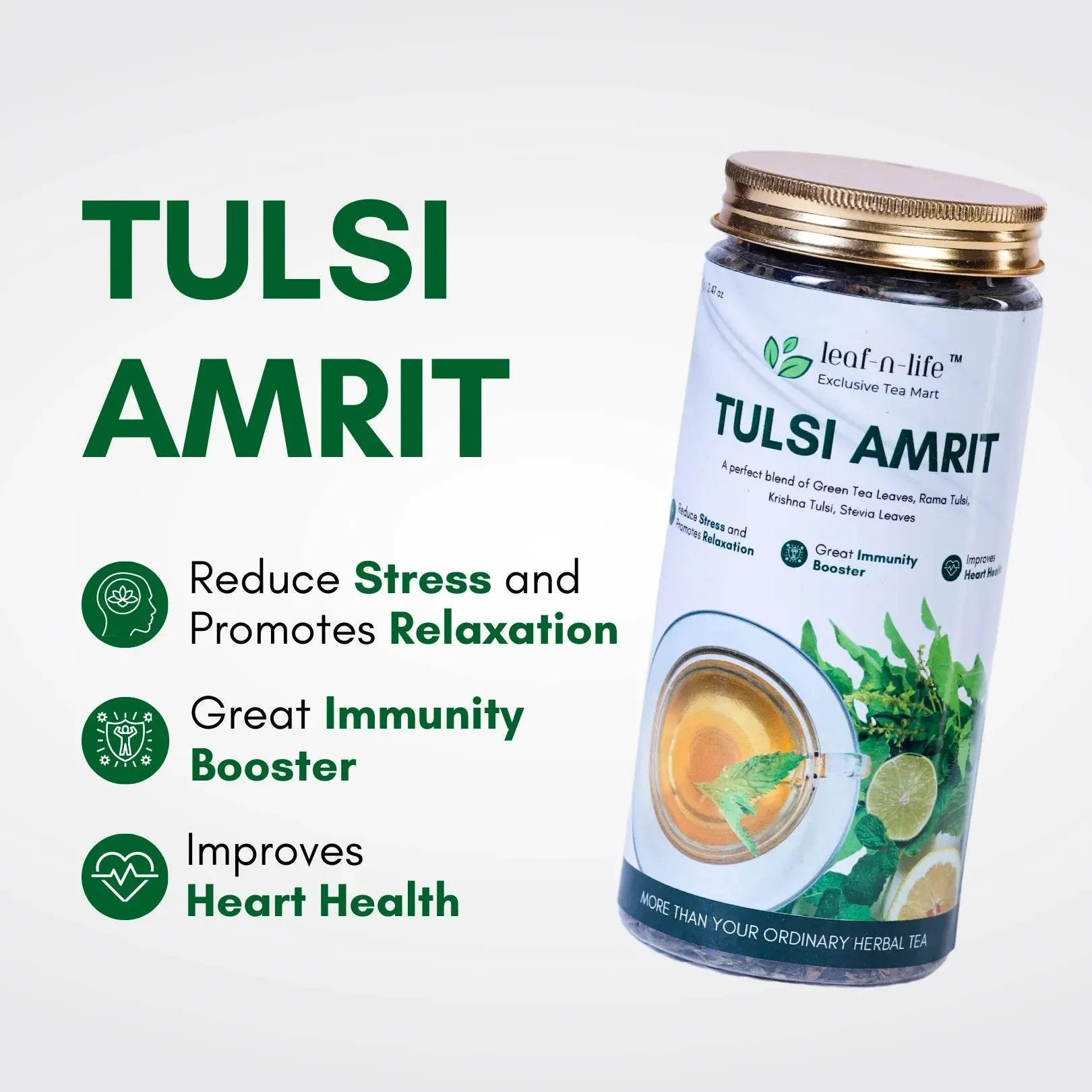 (Super Saver) Tulsi Amrit – Tulsi Green Tea for Stress Relief & Immunity Boost - Image 2