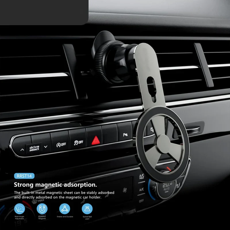 SuperMag: 360° Rotatable MagSafe Air Vent Phone Holder with Strong Magnetic Grip & Multi-Angle Adjustability - Image 4