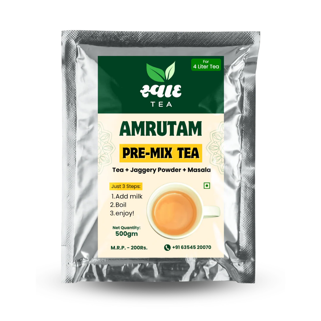 Swaad Amrutam Jaggery Pre-Mix Tea – 500g | Authentic Indian Sweet Tea
