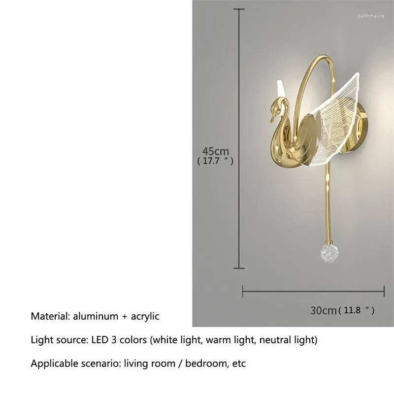 Swan Gold Design Indoor Wall Lights - Image 5