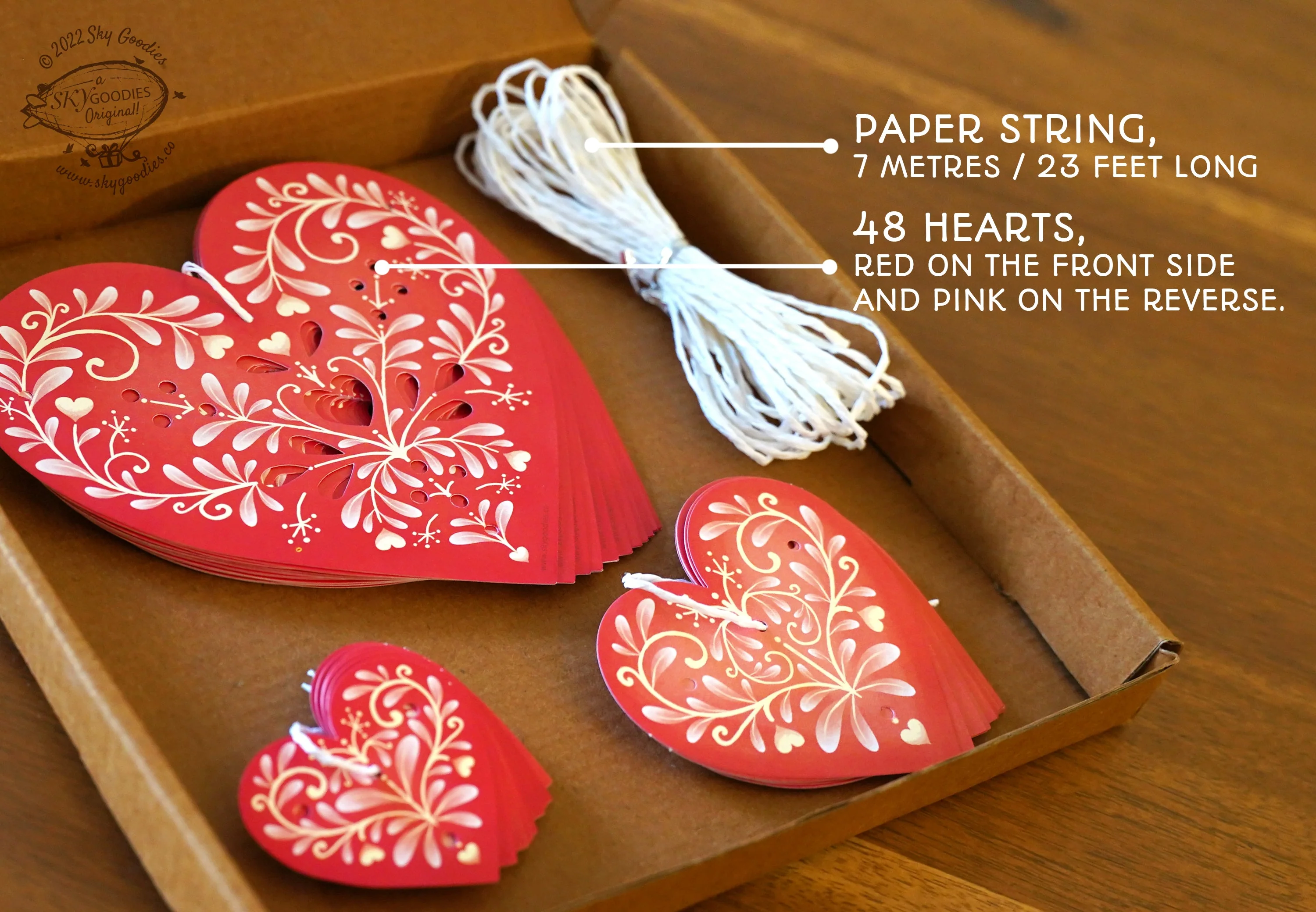 Sweet Hearts COMBO SAVER: Paper Hearts Bunting & Fairy Lights - Image 7