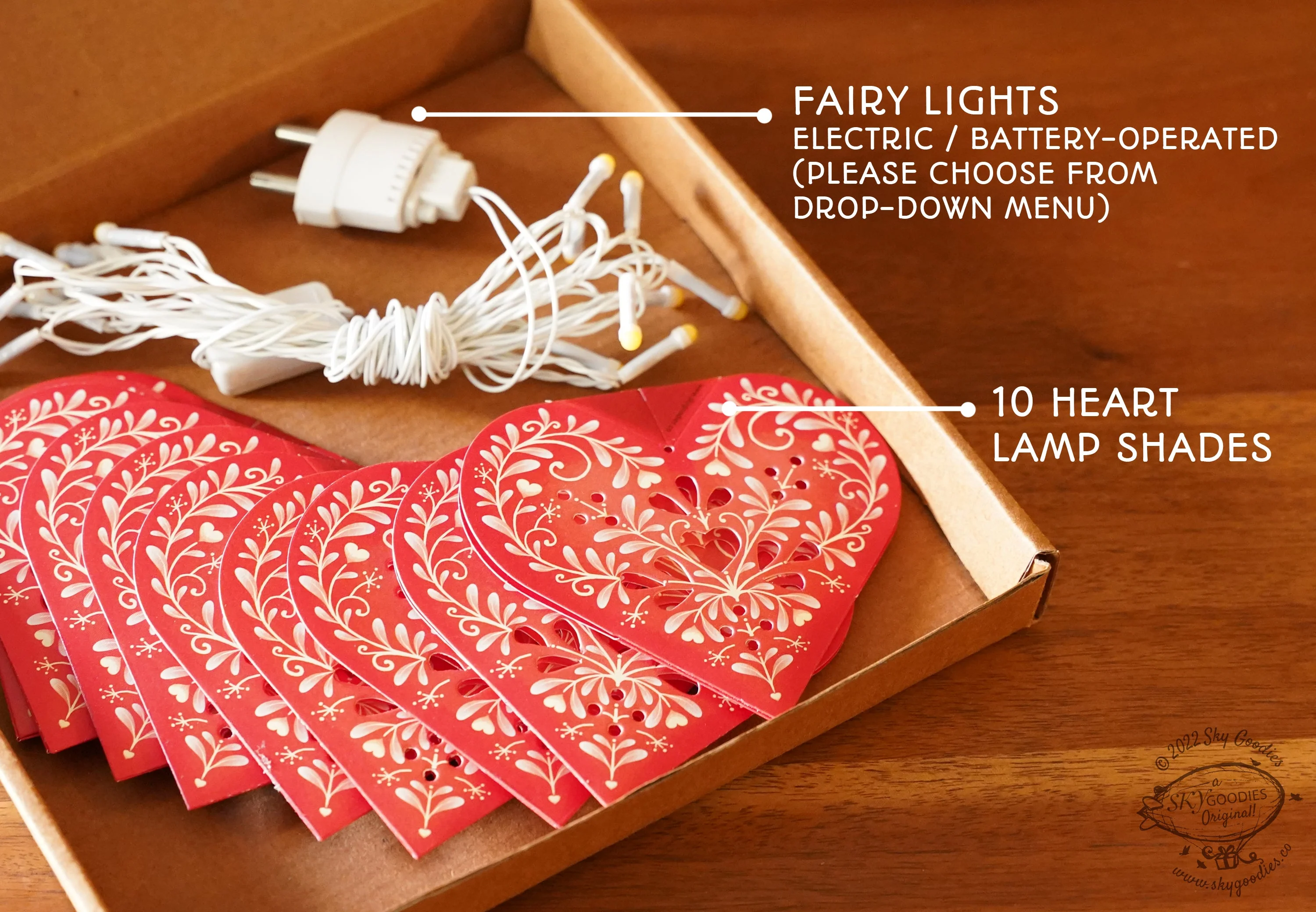 Sweet Hearts COMBO SAVER: Paper Hearts Bunting & Fairy Lights - Image 8