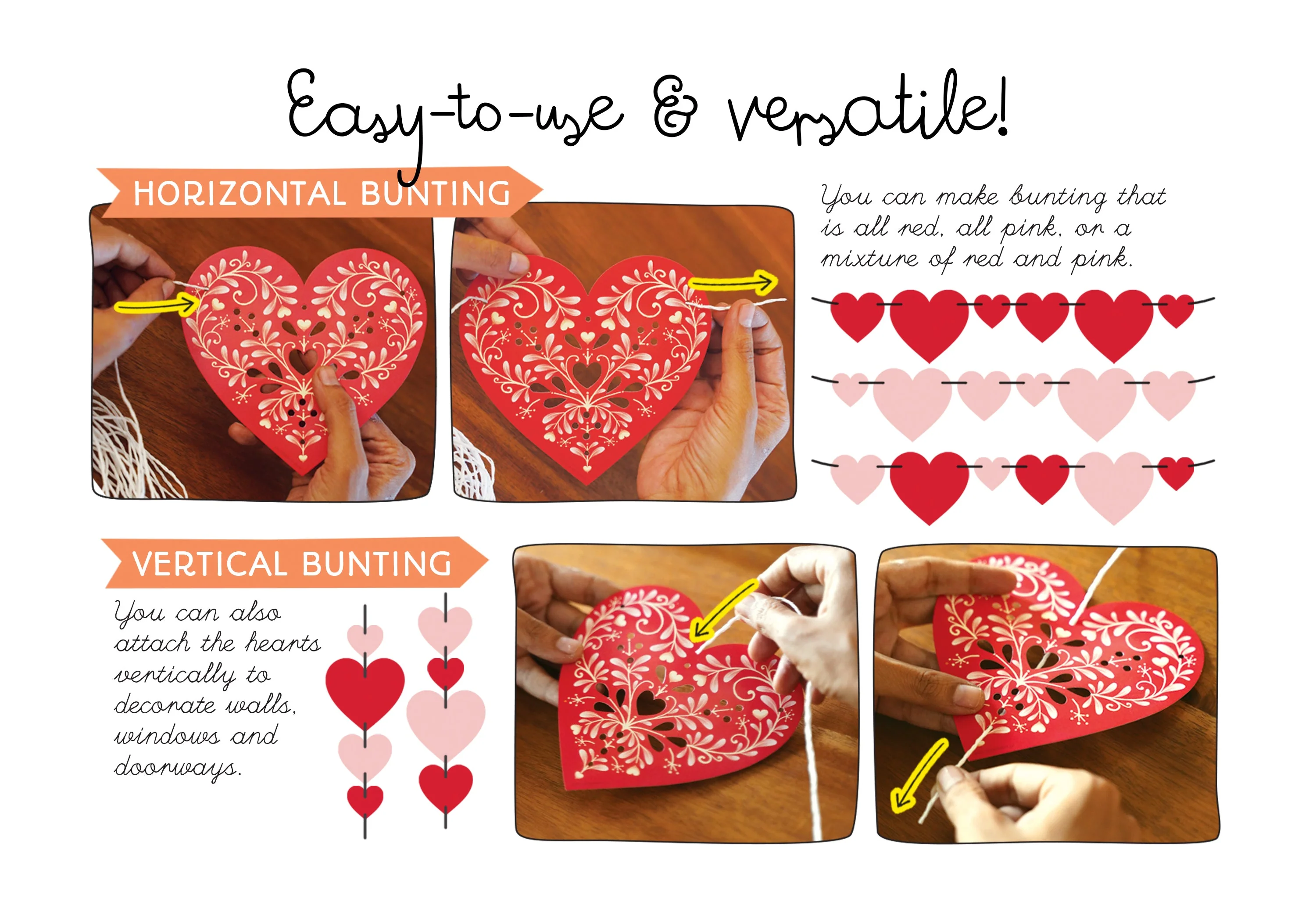 Sweet Hearts Premium Paper Bunting - Image 5