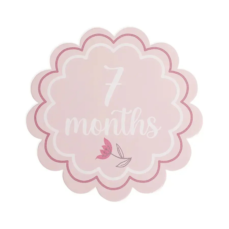 Sweet Spring Baby Girl Monthly Growth Milestone Cards - Image 9