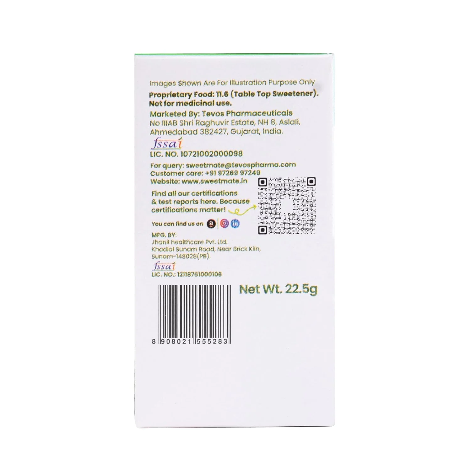 Sweetmate Stevia Natural Sweetener Pack of 100 Sachets - Image 6