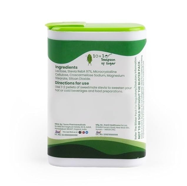Sweetmate Stevia Zero Calorie Sugar Replacer Tablets Pack of 100 - Image 6