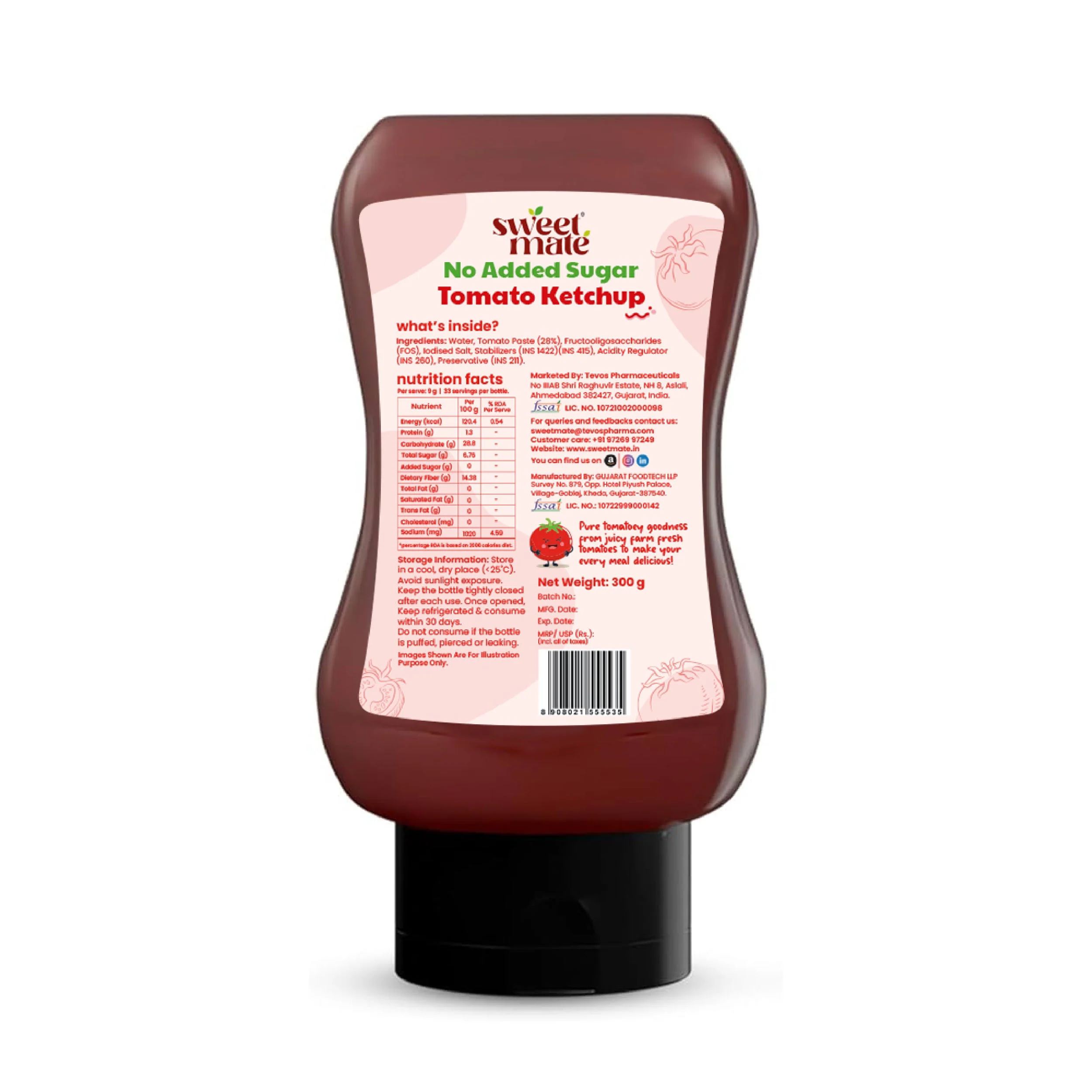 Sweetmate Tomato Ketchup | No Onion, No Garlic | No Sugar or Jaggery | Healthy & Tasty |300g - Image 8